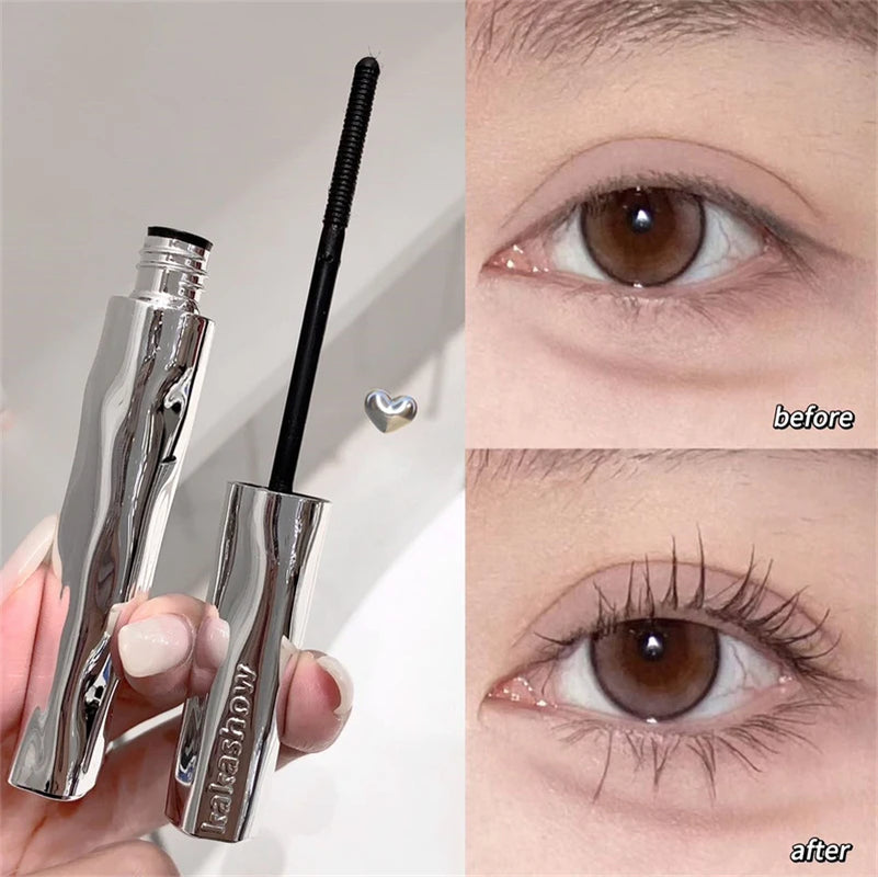 AuraLab silver silk fiber matte mascara with ultra-fine brush, waterproof, fast-drying lengthens and extends eyelashes.