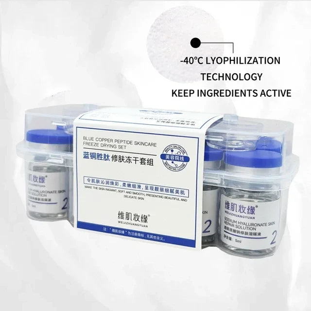 Blue Copper Peptide Lyophilized Powder GHK-CU Skin Repair Firming Hydration Brightening Essence Improve Elasticity Skinca