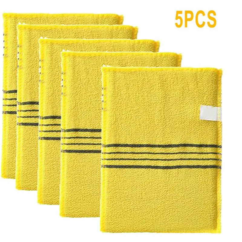 Unisex 5-Glove Set Korean Coarse-Grain Exfoliating PVC Shower Scrub Gloves - Everyday Adult Selfcare Whole Body Scrubber, Portable Bathroom Accessory, Fashion Accessory Set