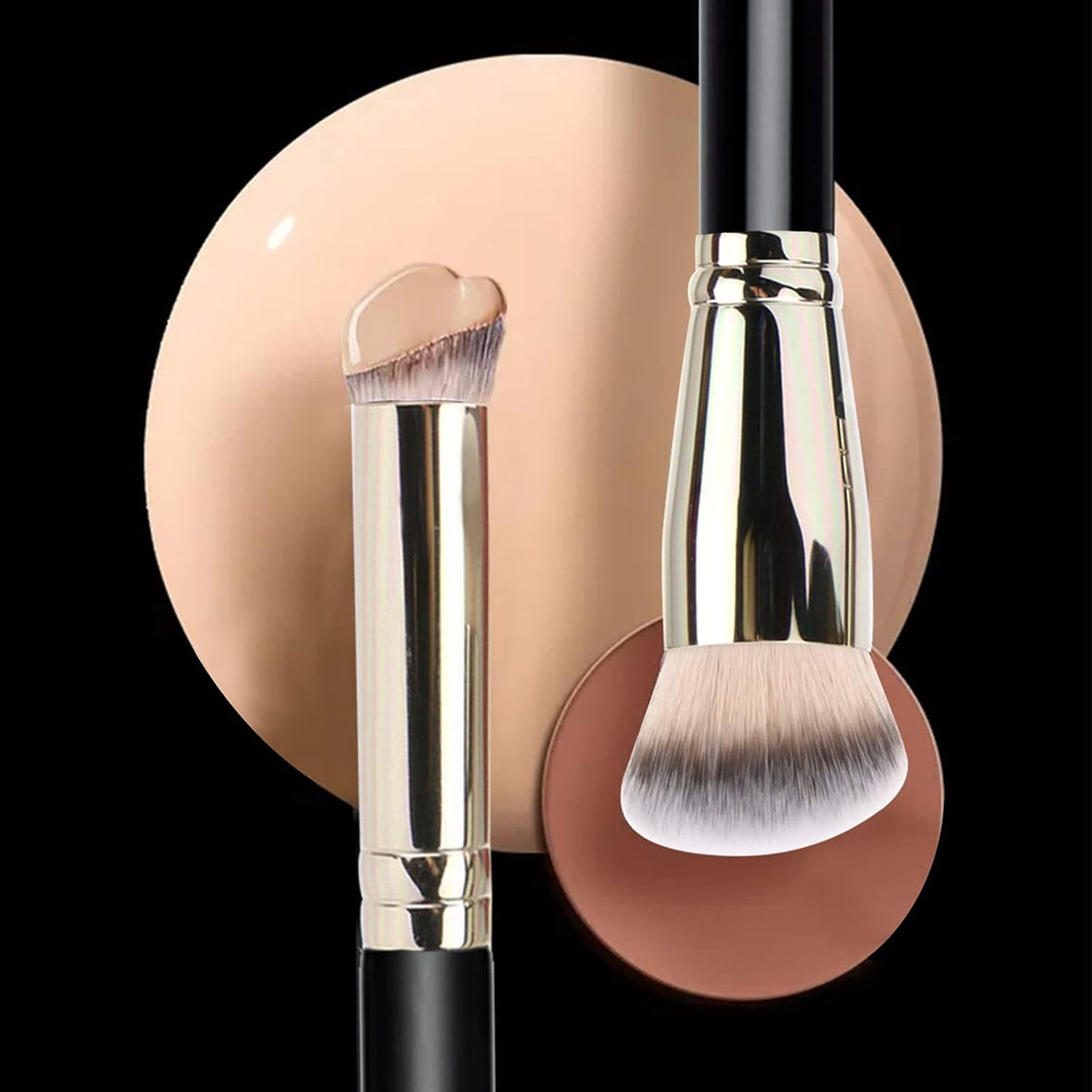 AuraLab makeup brushes set with pro foundation and concealer brushes, featuring luxe hair for blending, buffing, and sculpting makeup.