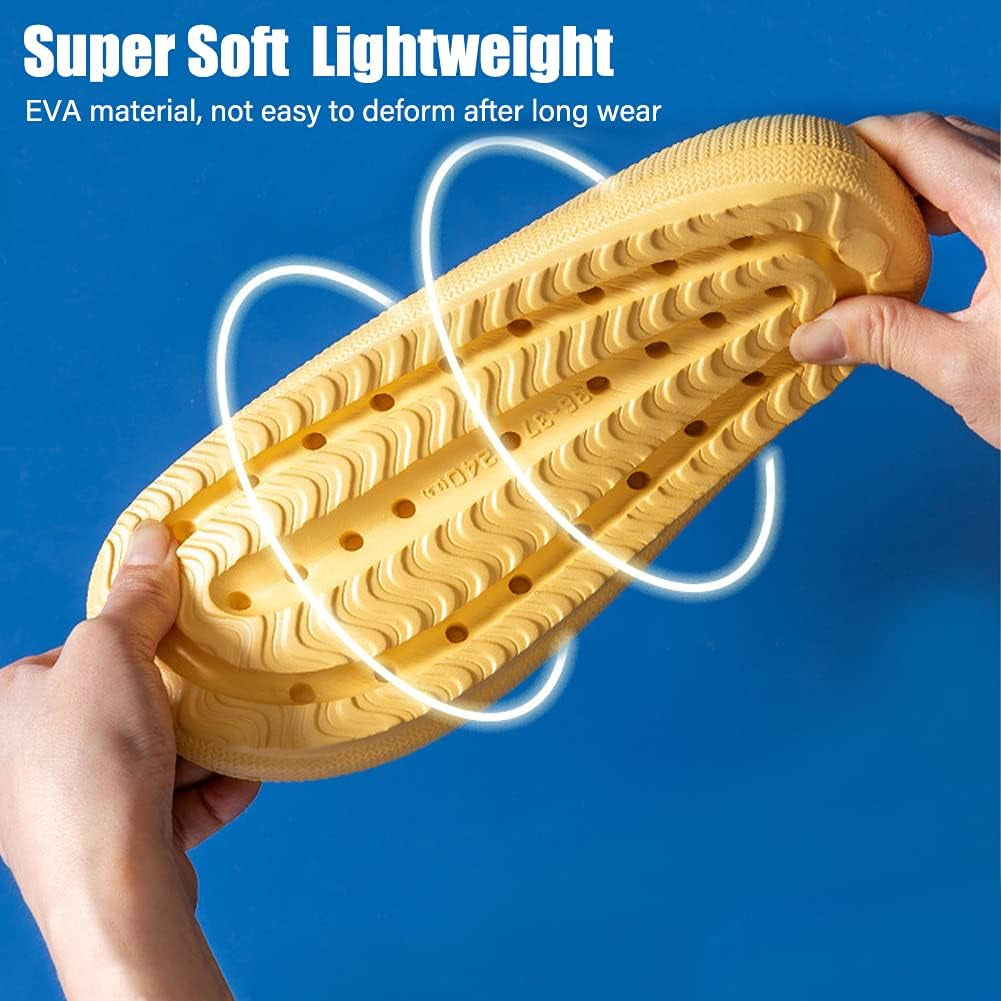 AuraLab Cloud Slippers for women and men with thick soles, non-slip design, super soft, ideal for indoor and outdoor use.