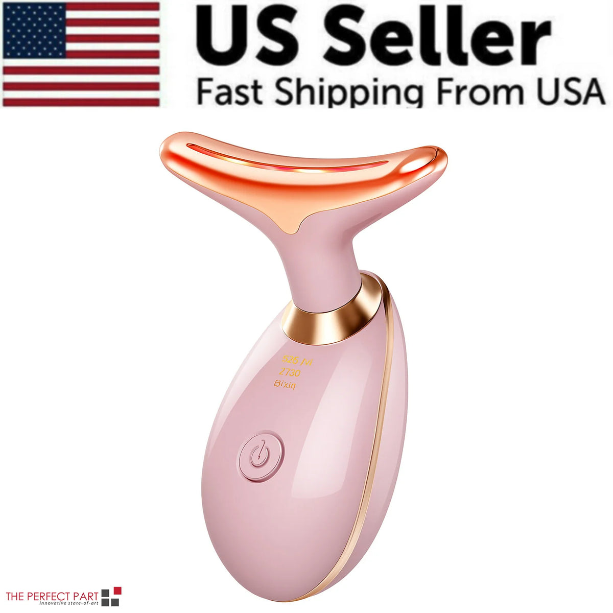AuraLab neck face lifting massager with LED skin tightening device for anti-wrinkle and double chin reduction.