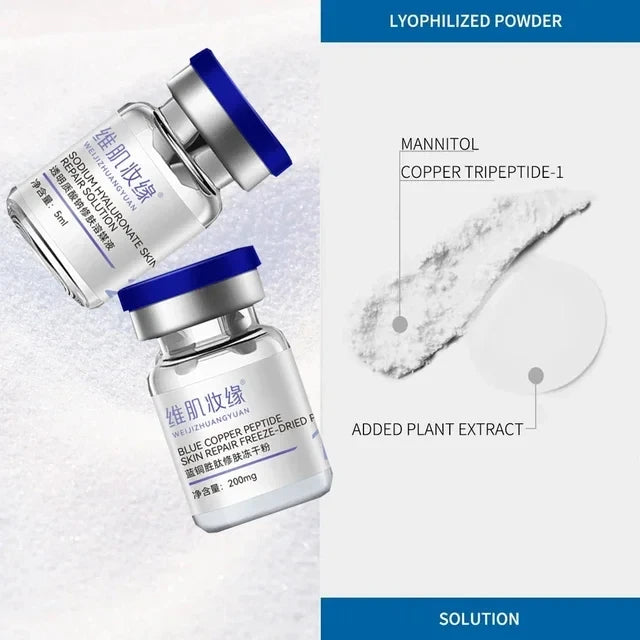 Blue Copper Peptide Lyophilized Powder GHK-CU Skin Repair Firming Hydration Brightening Essence Improve Elasticity Skinca