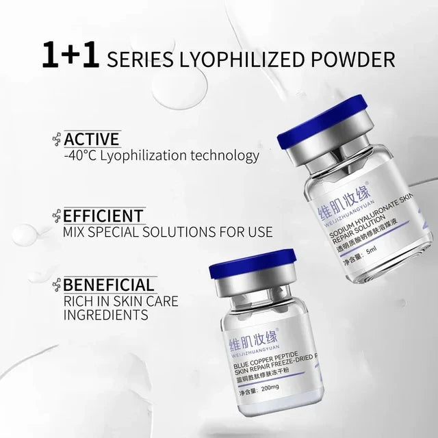 Blue Copper Peptide Lyophilized Powder GHK-CU Skin Repair Firming Hydration Brightening Essence Improve Elasticity Skinca