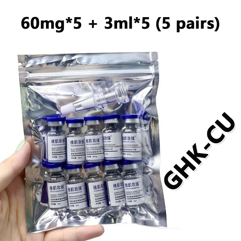 Blue Copper Peptide Lyophilized Powder GHK-CU Skin Repair Firming Hydration Brightening Essence Improve Elasticity Skinca