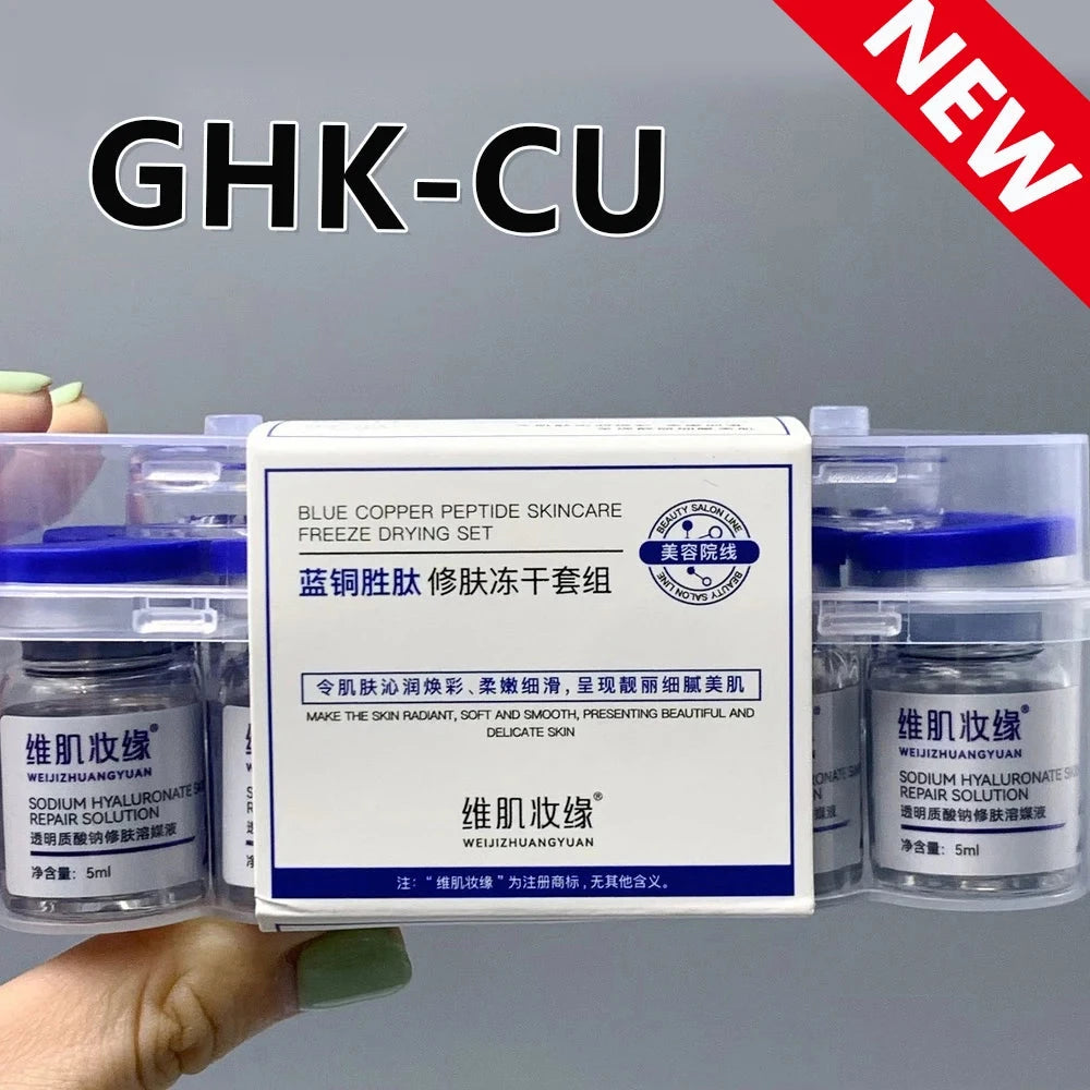 Blue Copper Peptide Lyophilized Powder GHK-CU Skin Repair Firming Hydration Brightening Essence Improve Elasticity Skinca