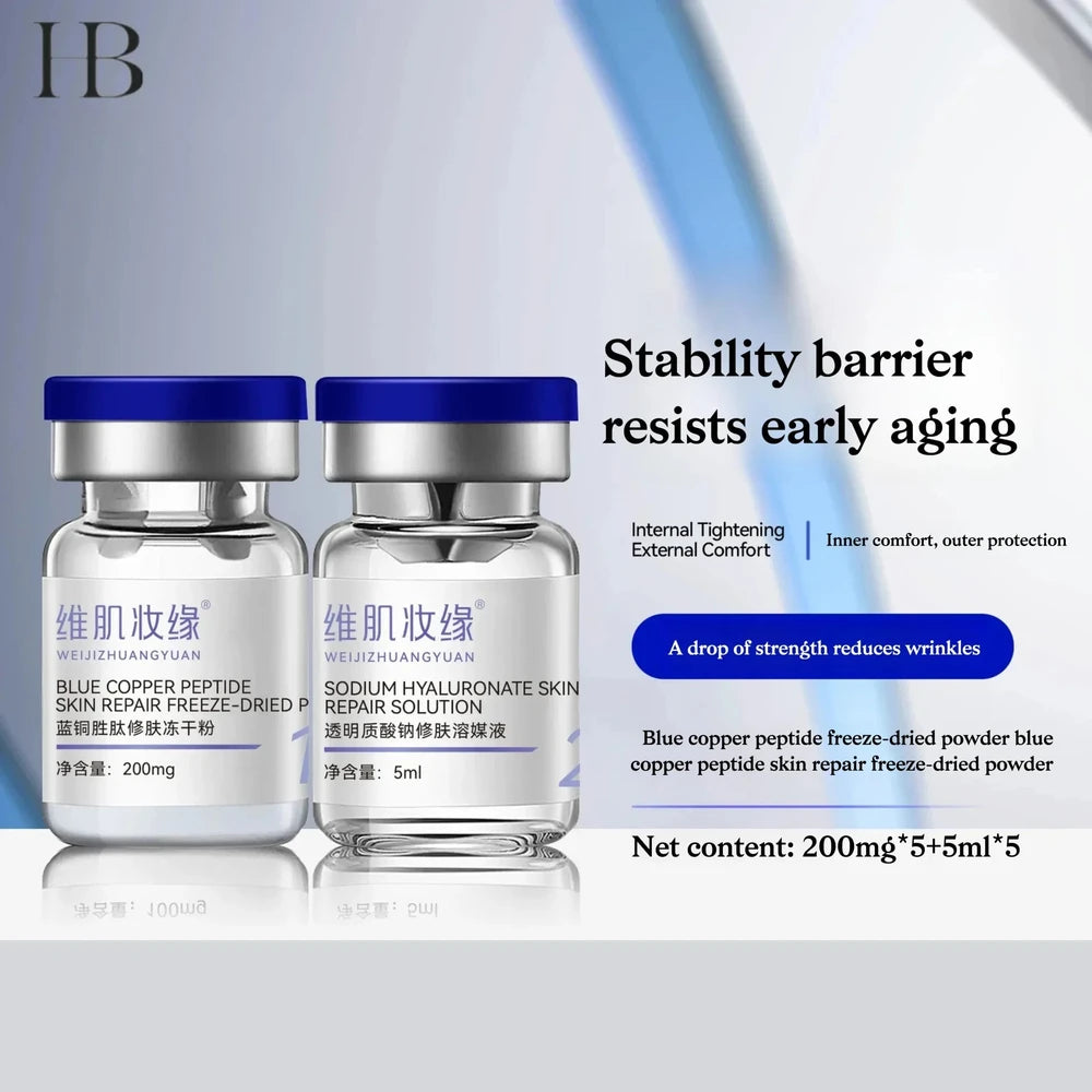 Blue Copper Peptide Lyophilized Powder GHK-CU Skin Repair Firming Hydration Brightening Essence Improve Elasticity Skinca