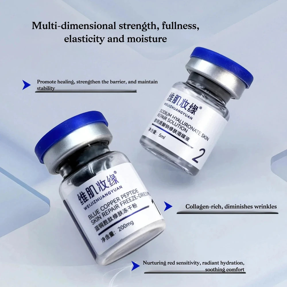 Blue Copper Peptide Lyophilized Powder GHK-CU Skin Repair Firming Hydration Brightening Essence Improve Elasticity Skinca
