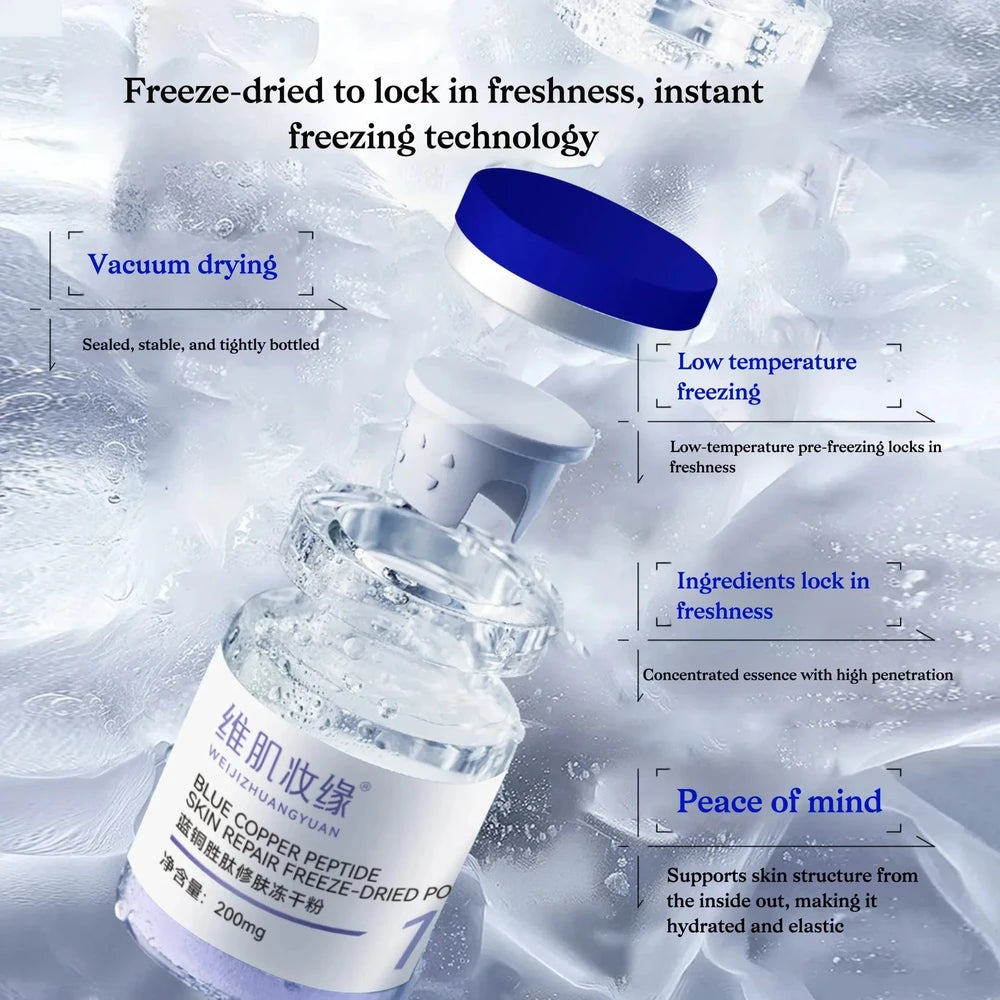 Blue Copper Peptide Lyophilized Powder GHK-CU Skin Repair Firming Hydration Brightening Essence Improve Elasticity Skinca