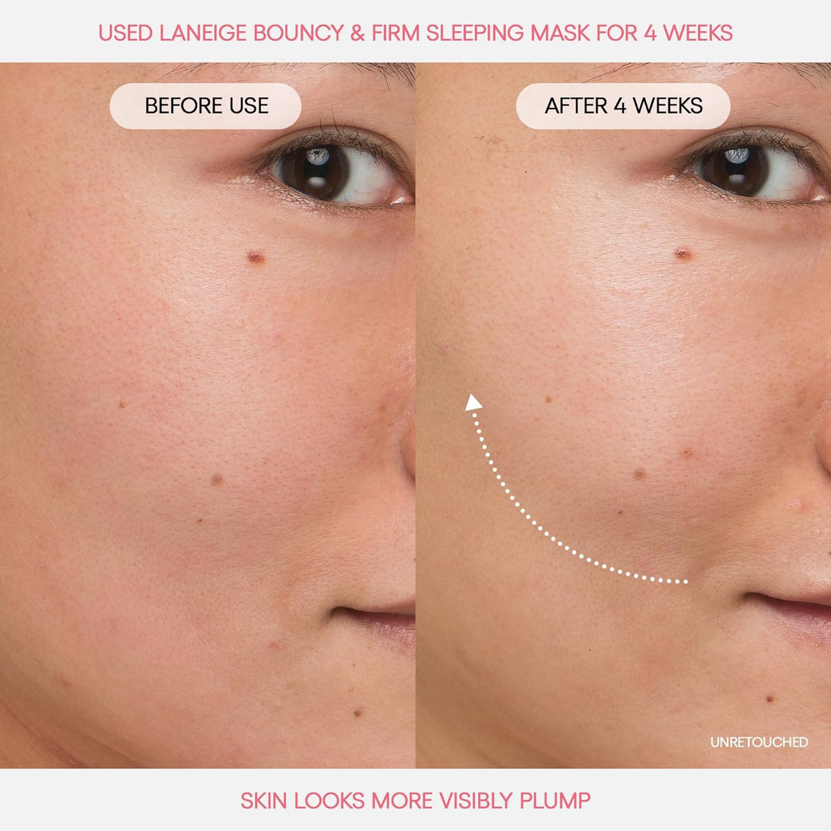 AuraLab Laneige Bouncy & Firm Sleeping Mask with peony and collagen for hydrated, plump, and firm overnight Korean face skincare.