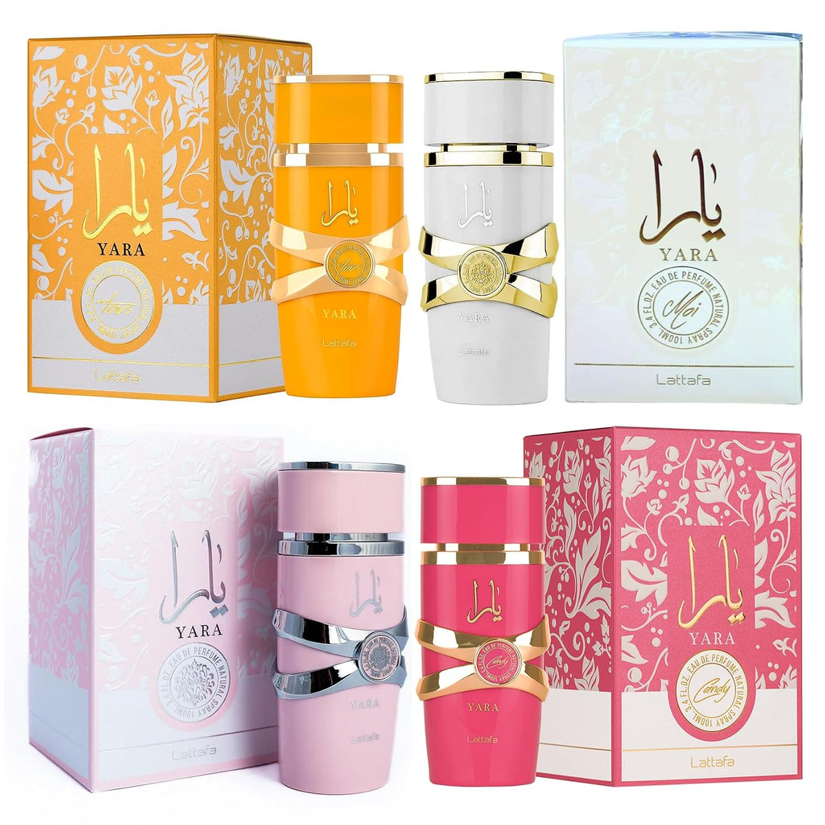 Yara Fragrance Set (3.4 Fl Oz, Pack of 4)