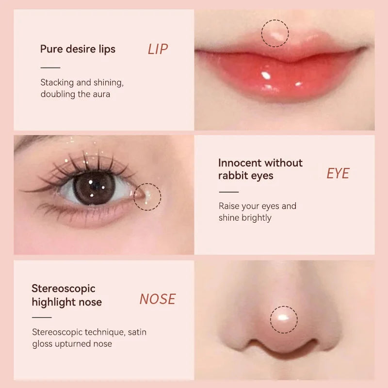 AuraLab 3D Star Eye Double Head Silkworm Pen for lasting waterproof eye makeup, brightens and resists staining.