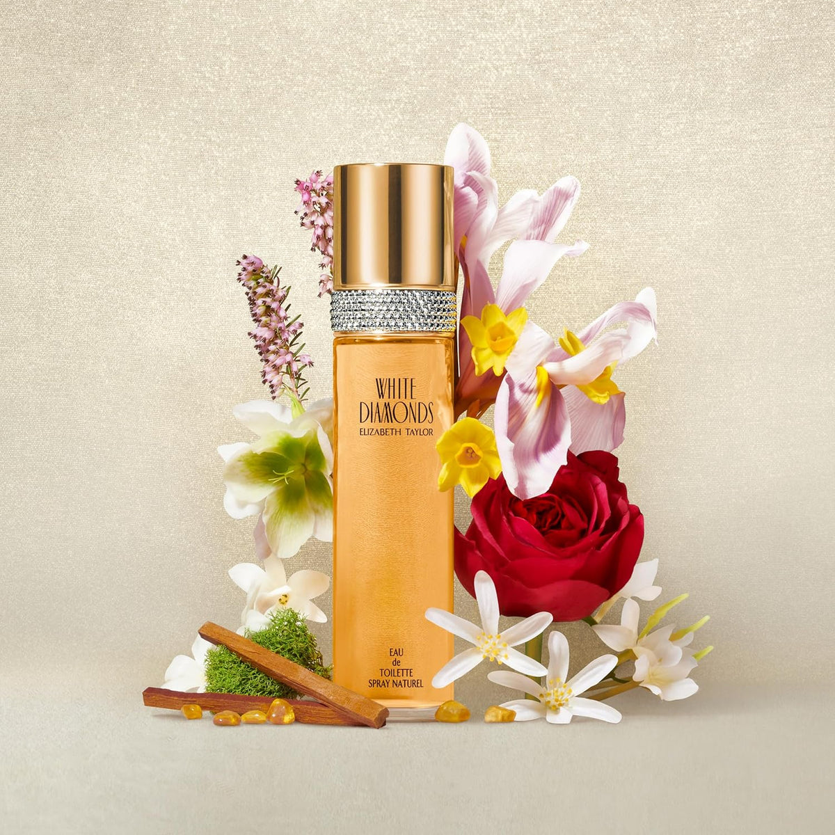 AuraLab White Diamonds Eau De Toilette for Women in 3.3 oz bottle, elegant white perfume with floral and citrus notes
