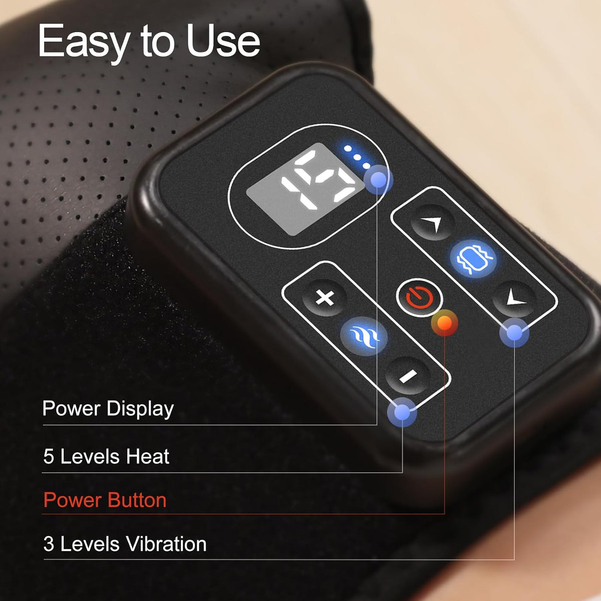 AuraLab cordless 2-in-1 knee and shoulder massager with heat, featuring a sleek design and adjustable straps for targeted relief.