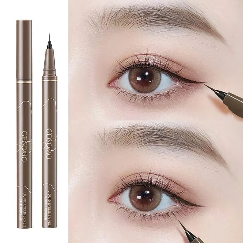 AuraLab ultra thin black brown waterproof eyelash eyeliner pencil with smooth, long-lasting formula for precise eye makeup application.