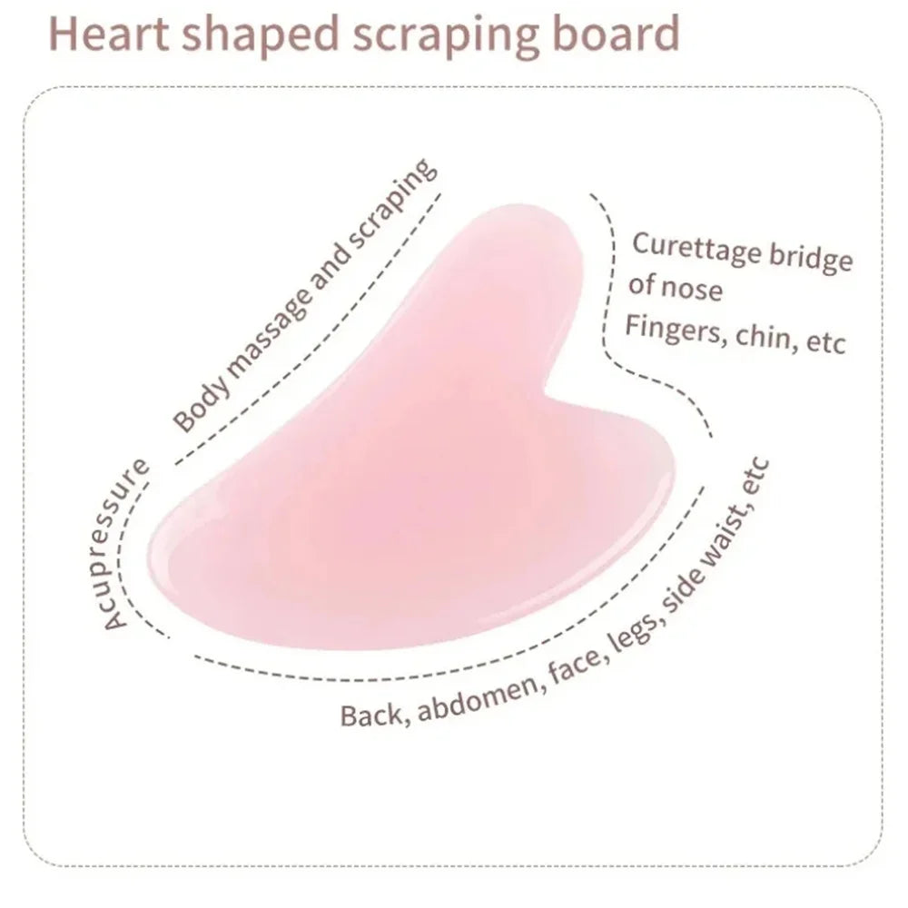 AuraLab dual size facial massage kit with heart-shaped Gua Sha board and roller for skin lifting and puffiness reduction.