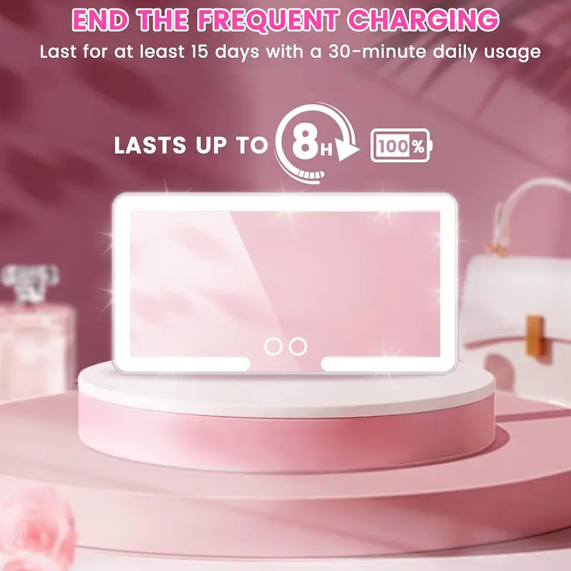 Car Sun Visor Vanity Mirror, USB Rechargeable Makeup Mirror with 3 LED Light, Car Accessories, Car Supplies,Durable, Clear,#Summervibes