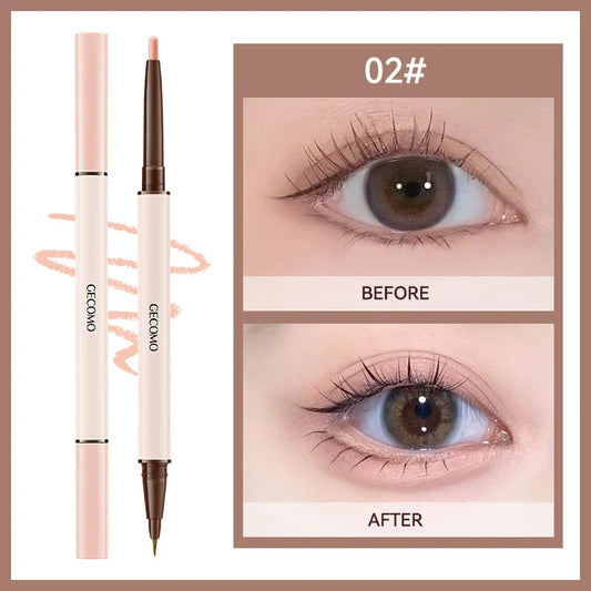 AuraLab 3D Star Eye Double Head Silkworm Pen for makeup, waterproof, long-lasting, brightening eye makeup application
