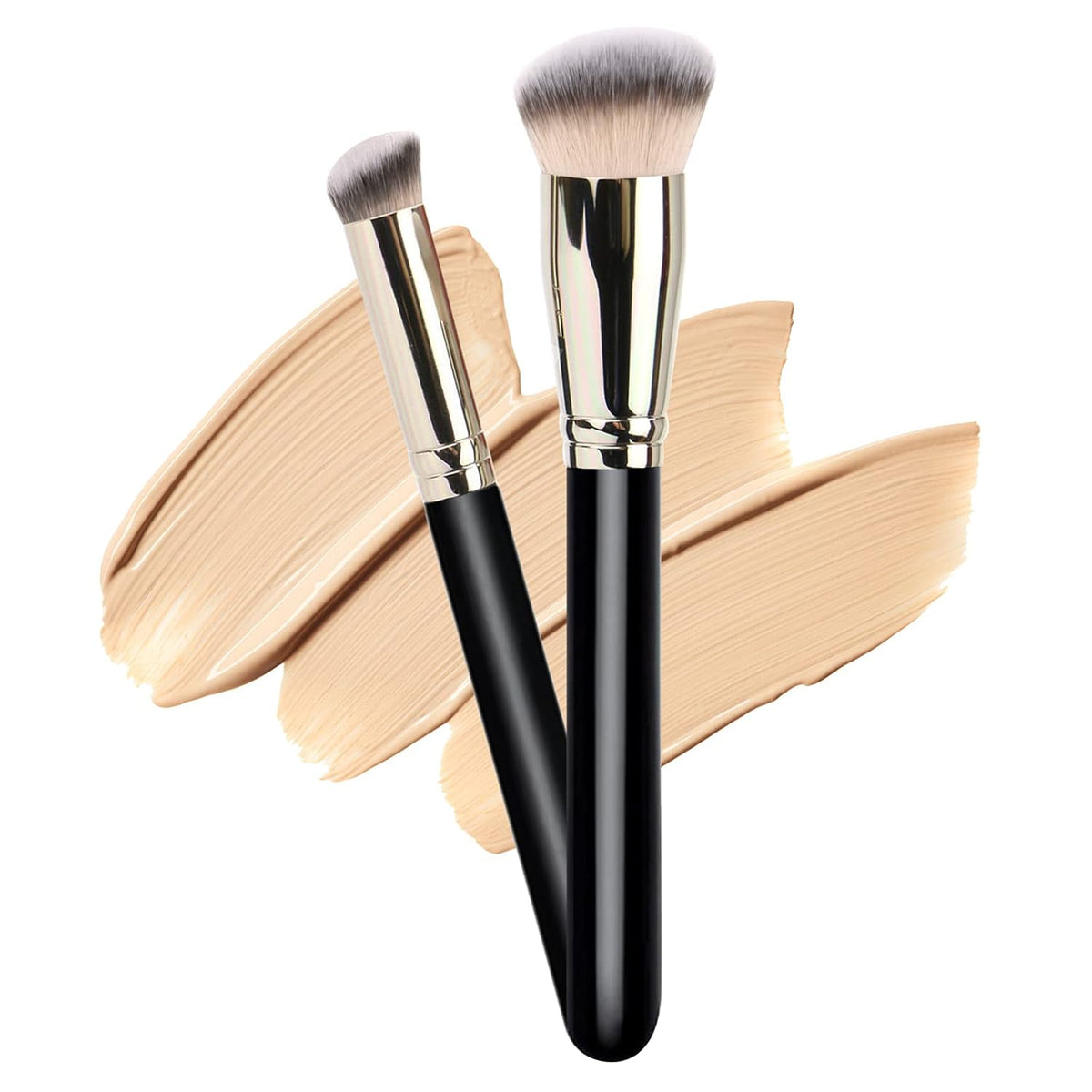 AuraLab makeup brushes set with pro foundation and concealer brushes featuring luxe hair, ideal for blending, buffing, and sculpting makeup.