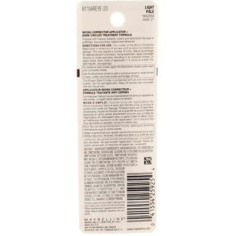 AuraLab Instant Age Rewind Dark Circles Concealer in Light, 0.2 oz, pack of 6, with applicator for brightening and concealing dark circles.