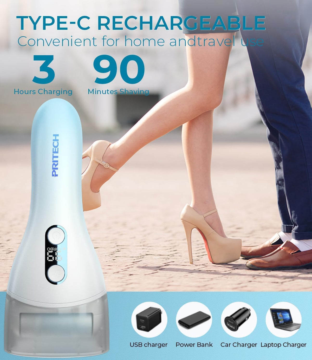 Rechargeable Waterproof Foot Callus Remover and Pedicure Tool