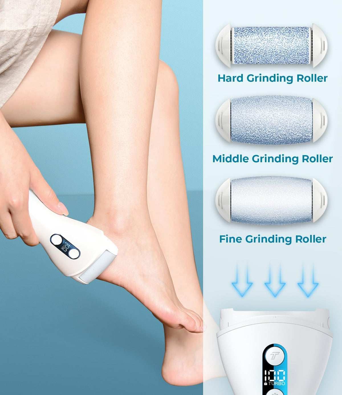 Rechargeable Waterproof Foot Callus Remover and Pedicure Tool