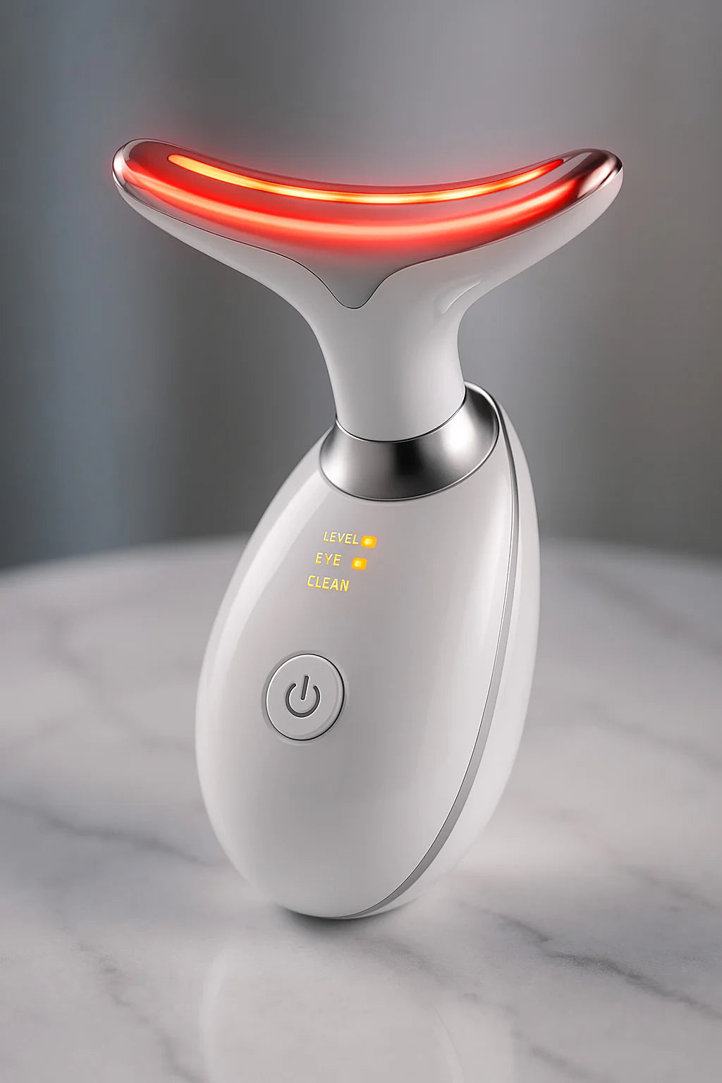 AuraLab neck face lifting massager with LED skin tightening device for anti-wrinkle and double chin reduction.