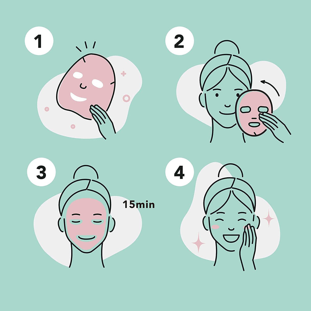 AuraLab Celavi Essence Facial Face Masks, K-Beauty skincare set featuring two moisturizing masks for glowing skin.