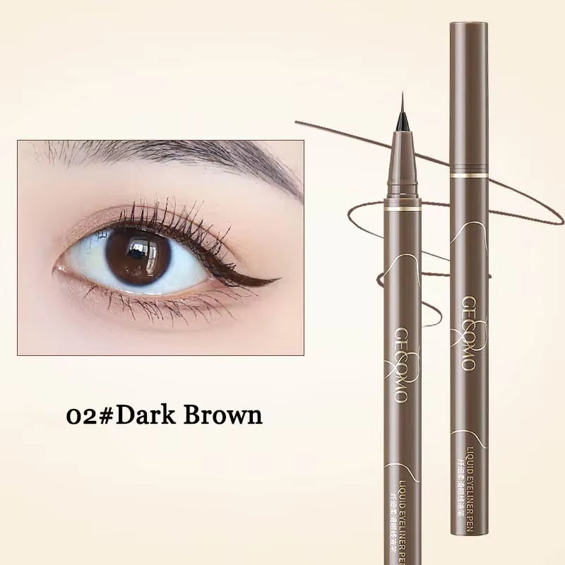 AuraLab ultra thin black brown eyelash liner pencil, waterproof and smooth for precise eye makeup application.