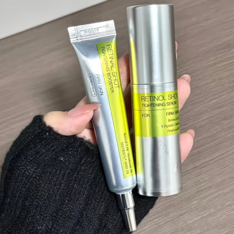 Retinol Eye Cream Set Gentle Repair Essence with Vitamin C Antiaging Treatment for Dark Circles Wrinkles Firming under Eye Serum