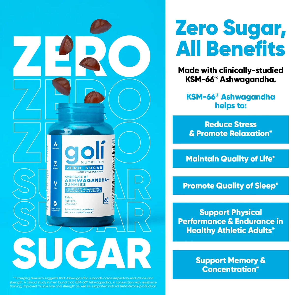 AuraLab Zero Sugar Best Seller Trio featuring apple cider vinegar, probiotics, B12, ashwagandha, L-Theanine, and vitamin D gummies.