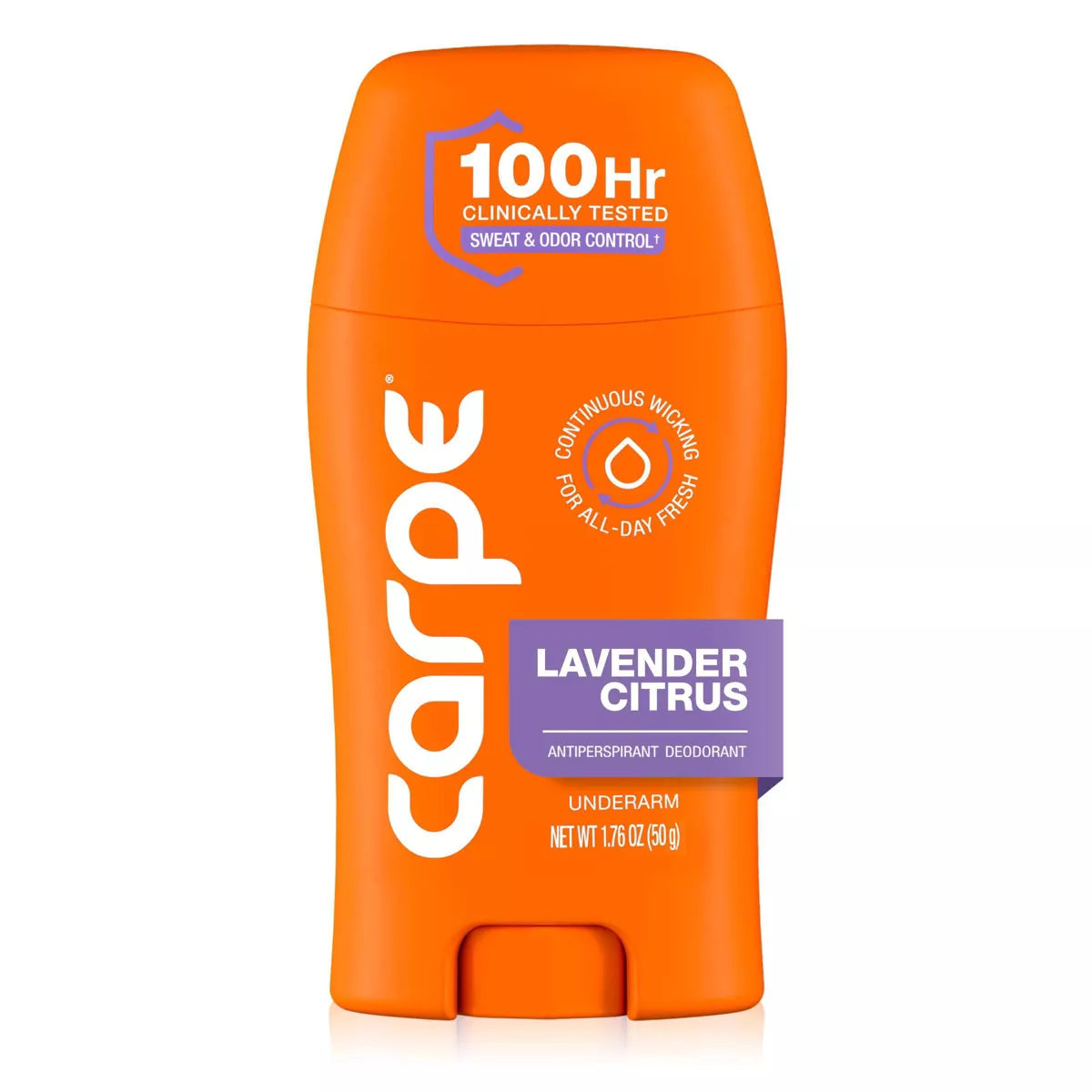 AuraLab Carpe Women’s 100HR sweat and odor control underarm antiperspirant deodorant, 1.76 oz, with stick format and smooth application