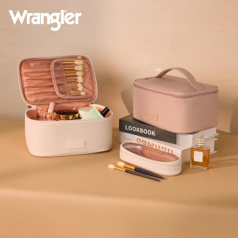 Wrangler Travel Makeup Bag 2Pcs Set Large Cosmetic Bag