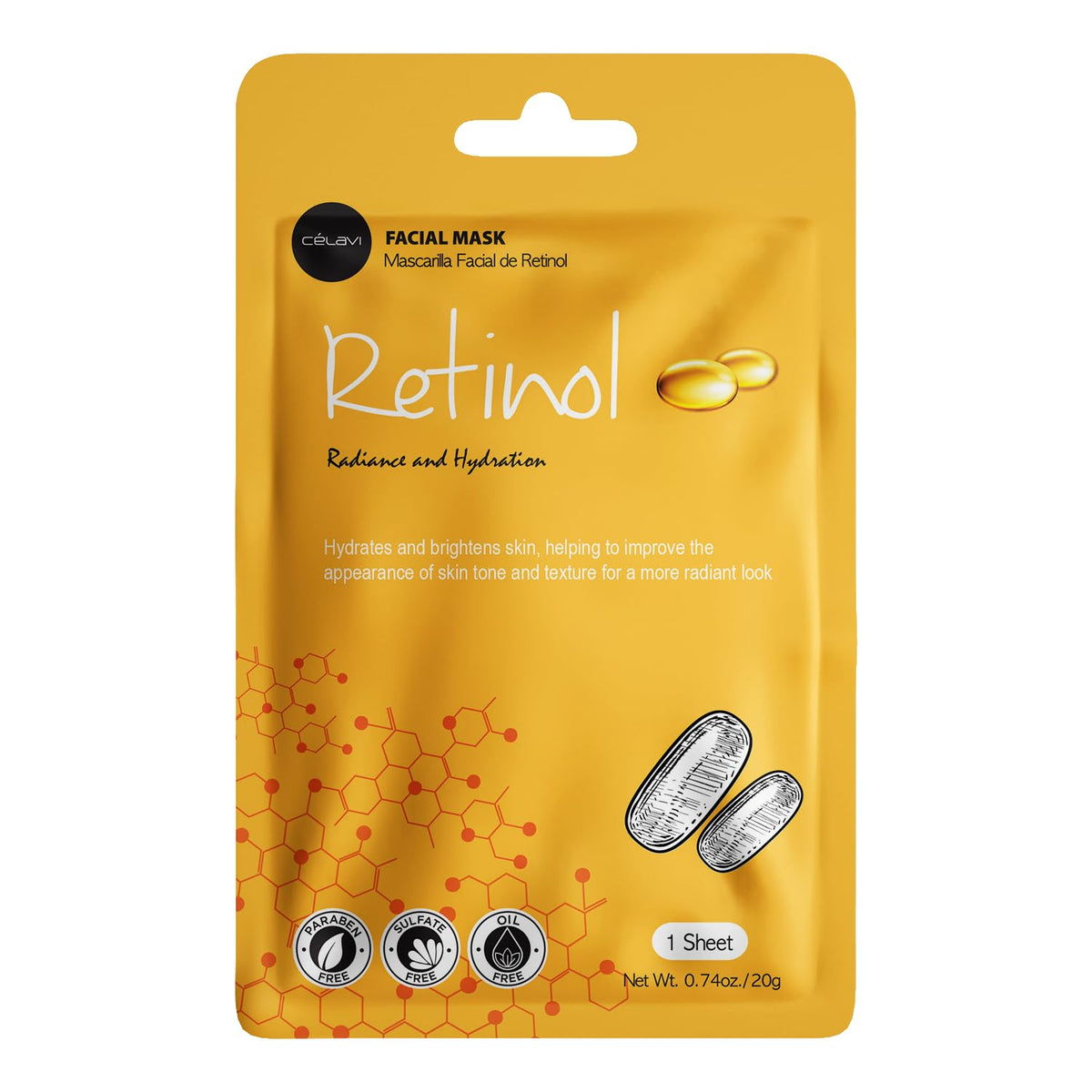 AuraLab Celavi Essence Facial Face Mask set showing two moisturizing K-beauty skincare masks for nourishing skin.