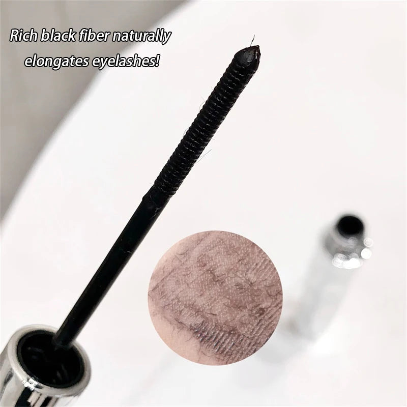 AuraLab silver silk fiber matte mascara with ultra-fine brush, waterproof, fast-drying mascara for lengthening and eyelash extensions.