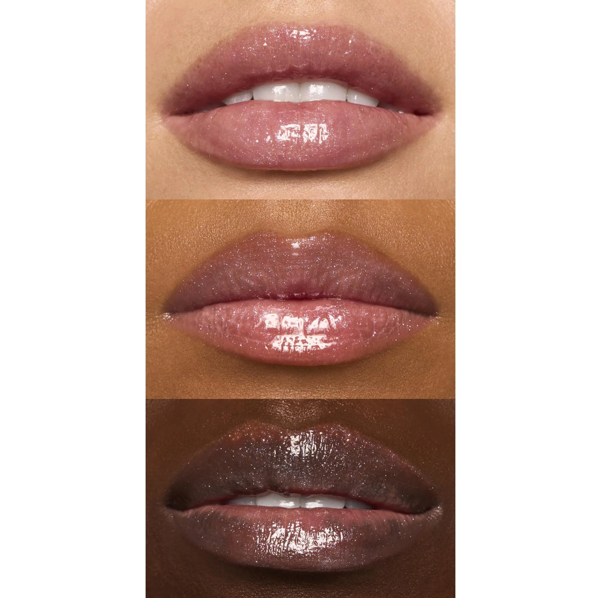 AuraLab E.L.F. Glow Reviver Lip Oil Glimmer in Candy Coded, showing a clear tube with shimmering lip oil inside.