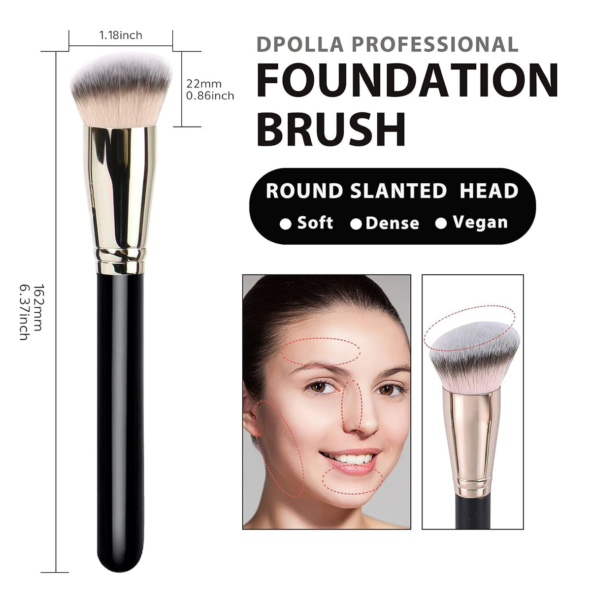 AuraLab makeup brushes set with pro foundation and concealer brushes, featuring luxe hair ideal for blending liquid, cream, and mineral makeup.