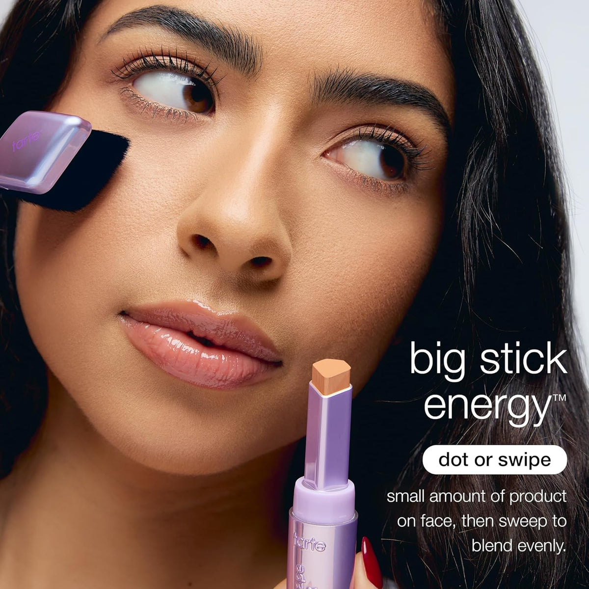 AuraLab Shape Tape Blur Concealer Stick with brush for seamless application, covering dark circles and discoloration effortlessly.