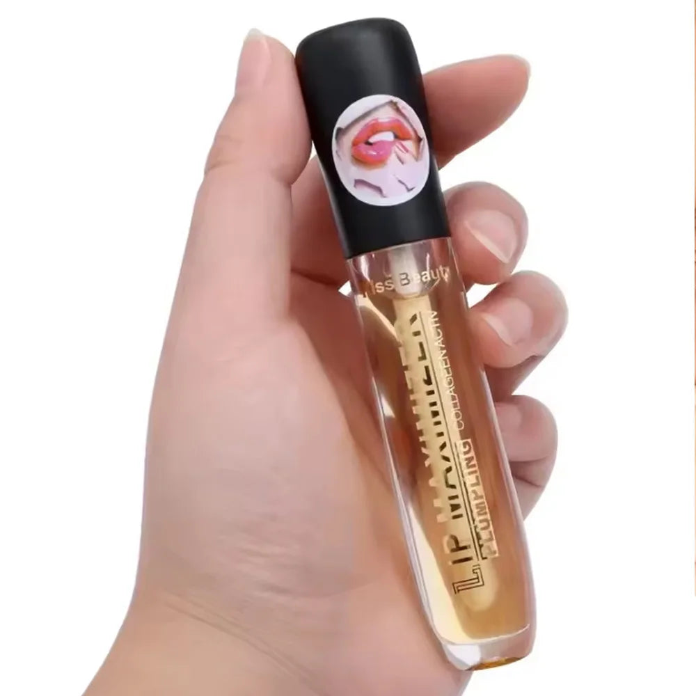 AuraLab lip plumper serum and gloss for volumizing, moisturizing, and reducing fine lines on lips with brightening effect.