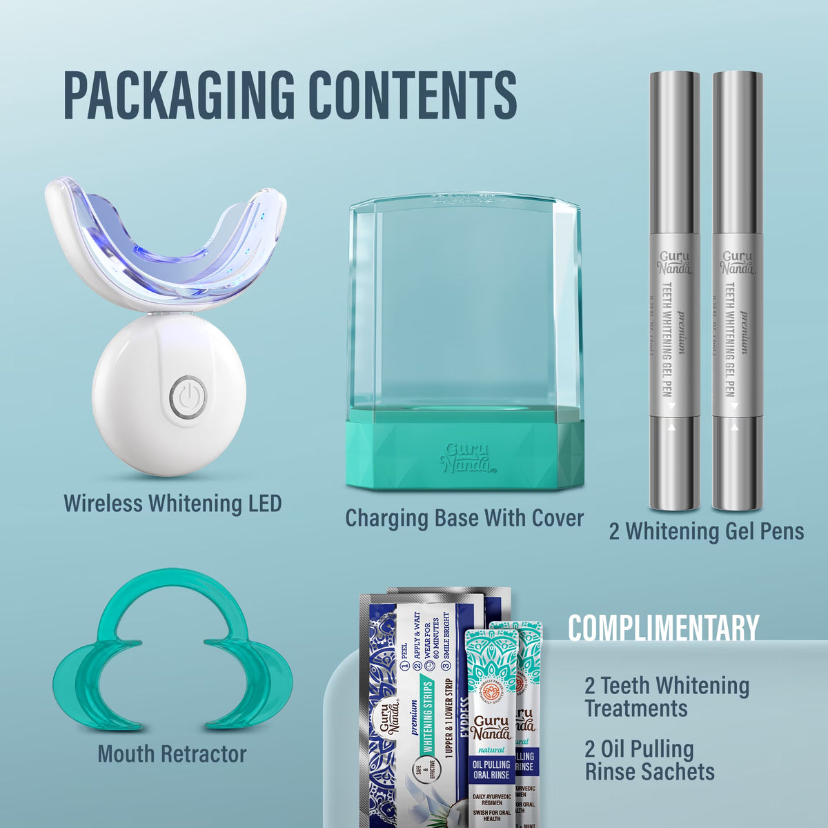 AuraLab professional teeth whitening wireless kit with LED mouth tray and whitening gel for at-home dental whitening.