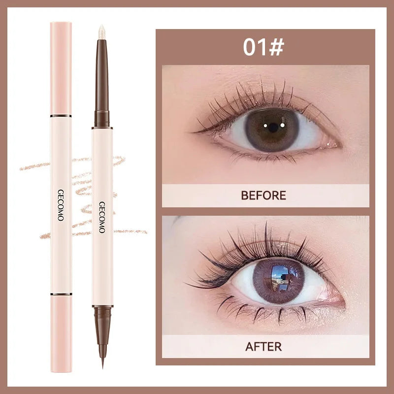 AuraLab 3D Star Eye Double Head Silkworm Pen for makeup, waterproof, long-lasting, stain-resistant, brightens eye makeup.