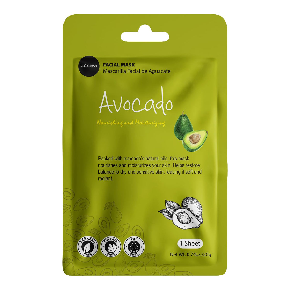 AuraLab Celavi Essence Facial Face Mask K-Beauty skincare set with two moisturizing masks for healthy, hydrated skin.