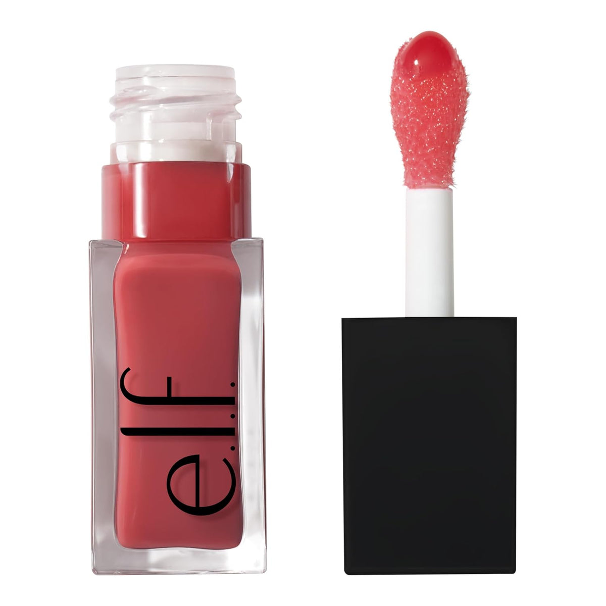 AuraLab Glow Reviver Lip Oil in Rose Envy, featuring a sleek bottle with a rose-colored tint and a glossy finish.
