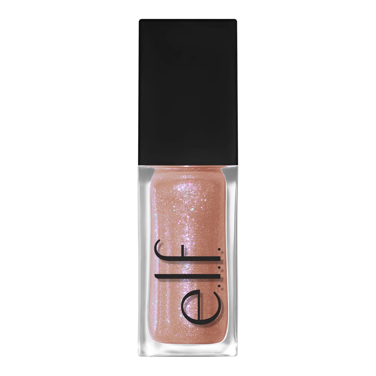 AuraLab E.L.F. Glow Reviver Lip Oil Glimmer in Candy Coded, showcasing a shiny lip gloss with a hint of shimmer in a small tube.