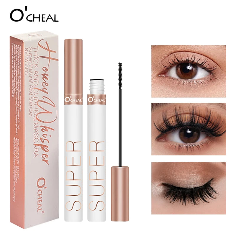AuraLab O‘Cheal black mascara with 3D silk brush, designed for curling, lengthening, and thickening eyelashes in beauty makeup.