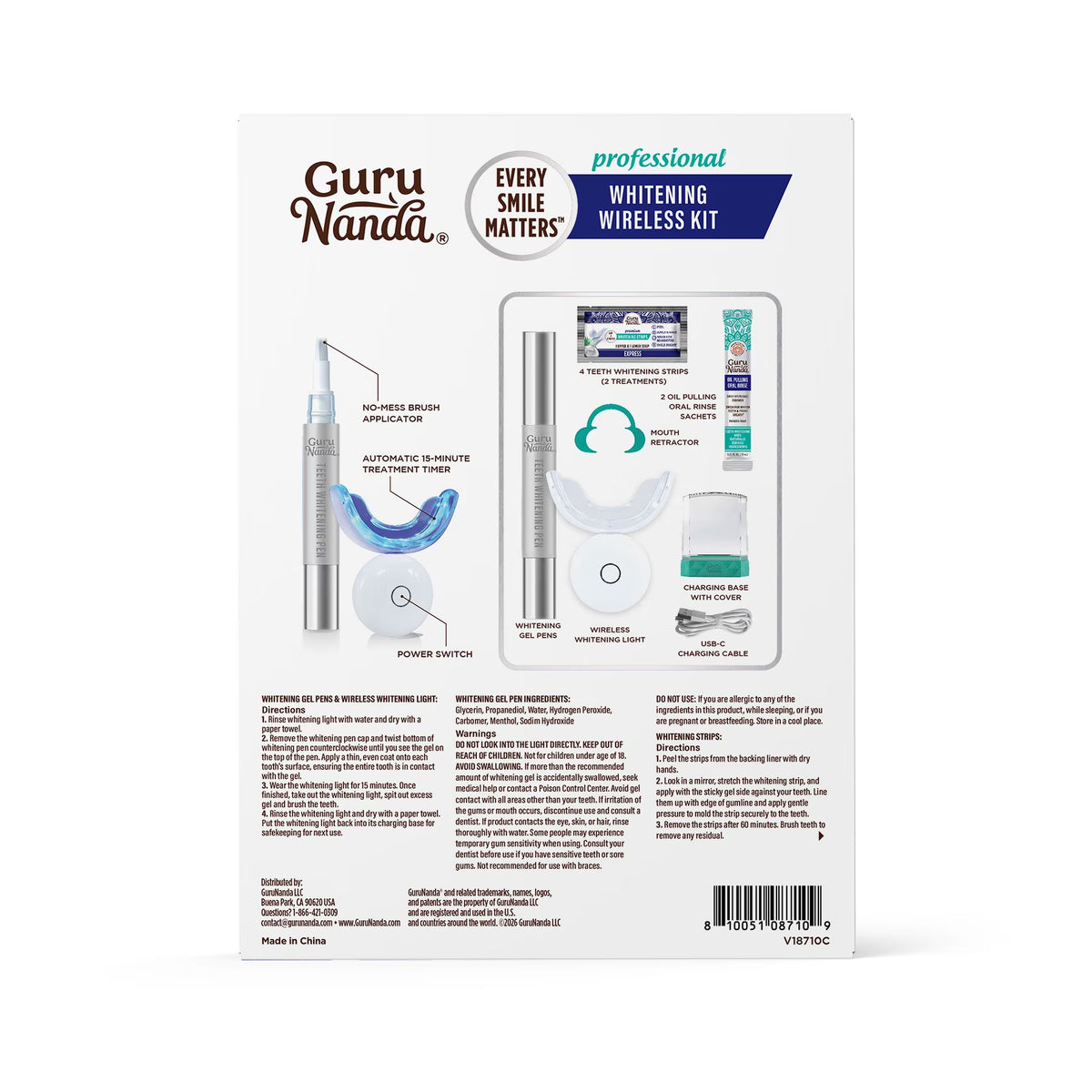 AuraLab professional teeth whitening wireless kit with LED mouth tray and whitening gel for bright, healthy smile.