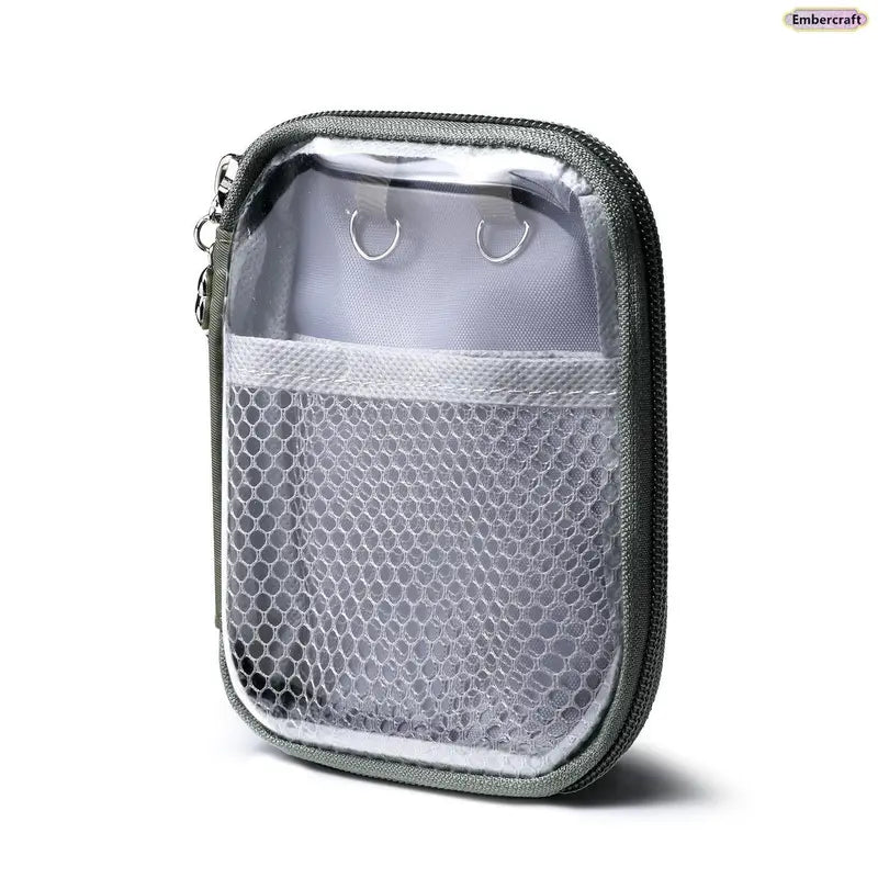 Women'S Partitioned Polyester Mini Makeup Bag - Organized Built-In Organizer, Zipper Closure, Portable Toiletry Holder, Ideal for Airplane Travel & Daily Use, Fashion Accessory, Useful Mini Gifts for Women