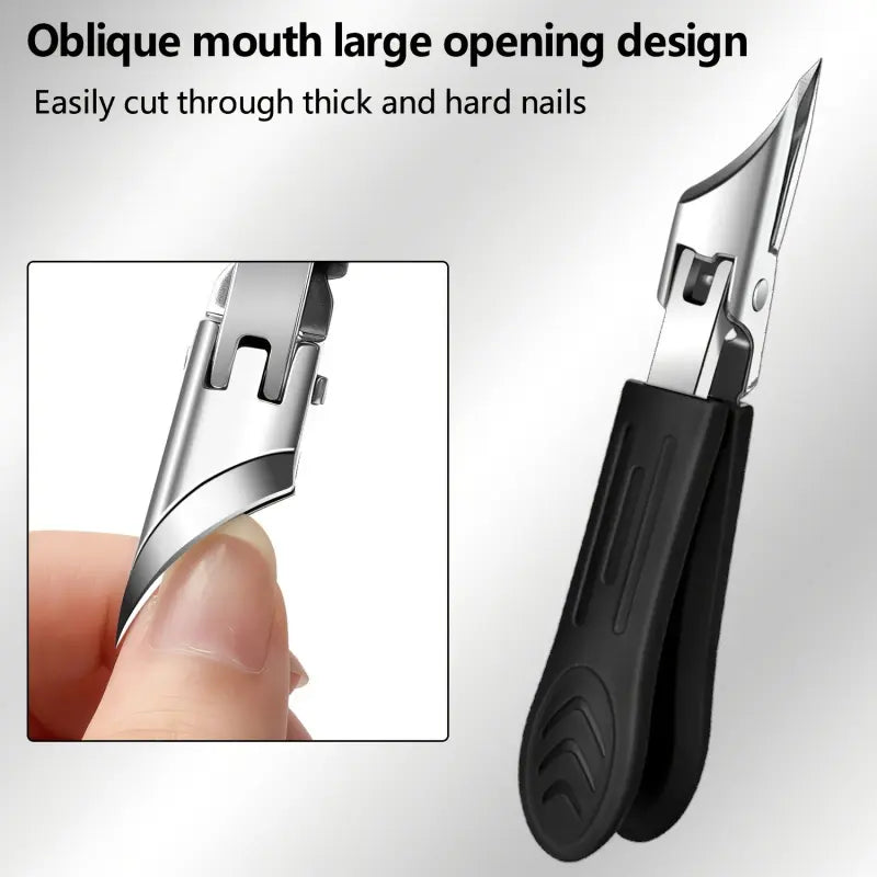 8PCS Toenail Clipper Set for Thick & Ingrown Nails, Heavy Duty Nail Clippers, Professional Manicure Kit with Angled Blade, Cuticle Tools & Nail File, Stainless Steel Pedicure Kit Curved Summervibes Trimming