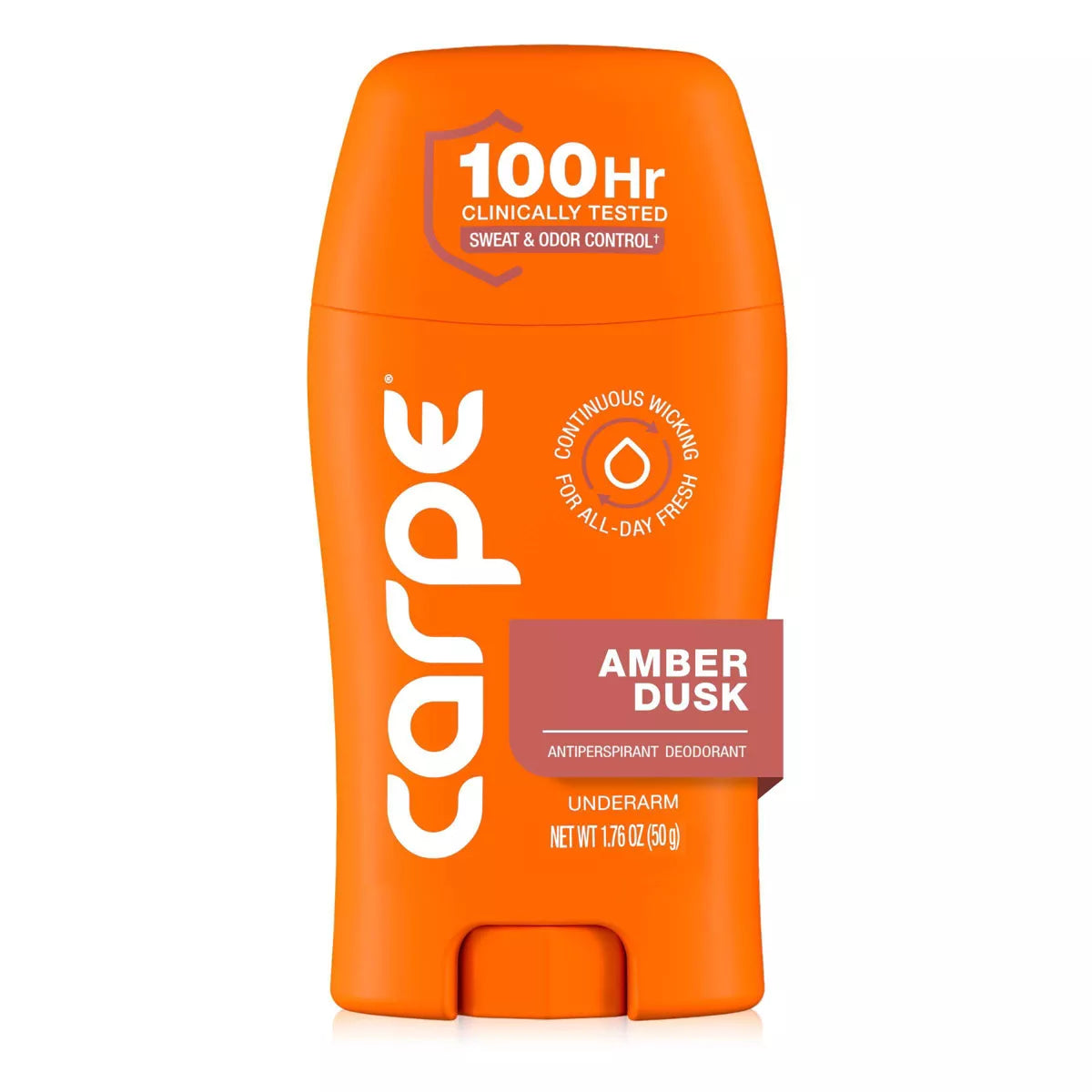 AuraLab Carpe Men’s 100HR sweat and odor control underarm antiperspirant deodorant, 1.76 oz, with clinical testing for freshness