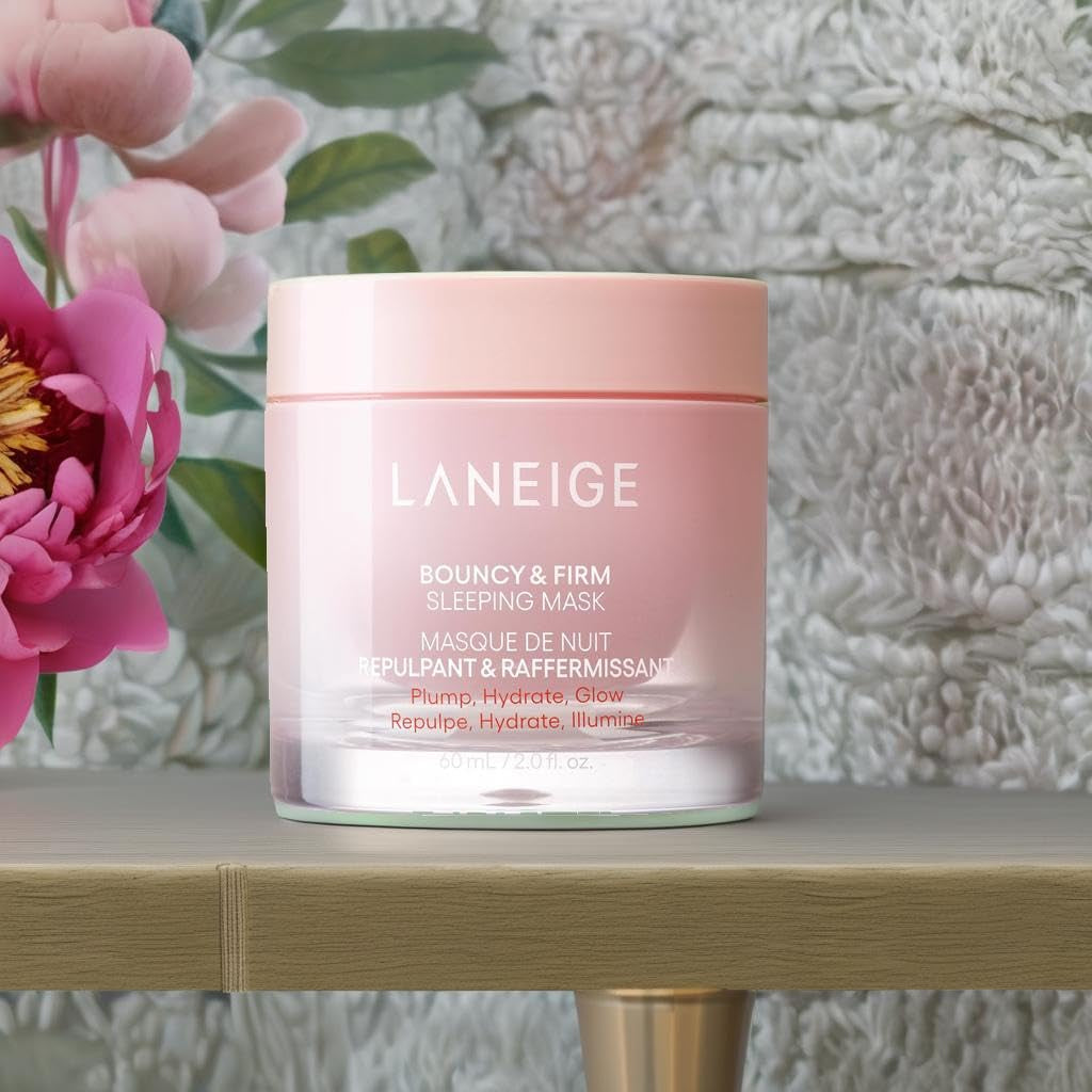AuraLab Laneige Bouncy & Firm Sleeping Mask with peony and collagen for plump, hydrated, and firm overnight Korean face skincare
